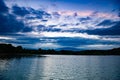 dramatic sky over the lake